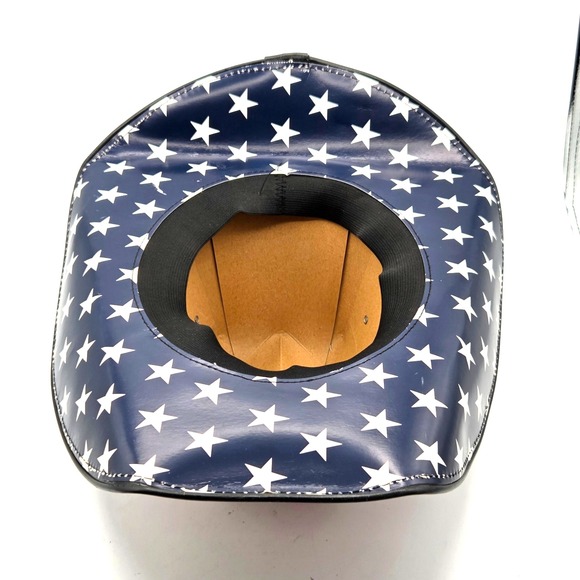 Budweiser Bud Cowboy Cowgirl Cardboard Beer Box Hat Red White Blue Stars - Picture 4 of 6